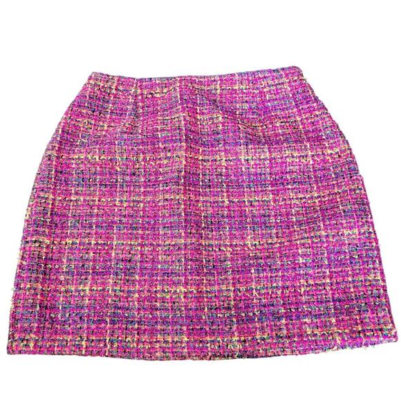 NWT Pinch Women's Mini Skirt Size L Pink PVC Tweed Back Zipper - Picture 1 of 8